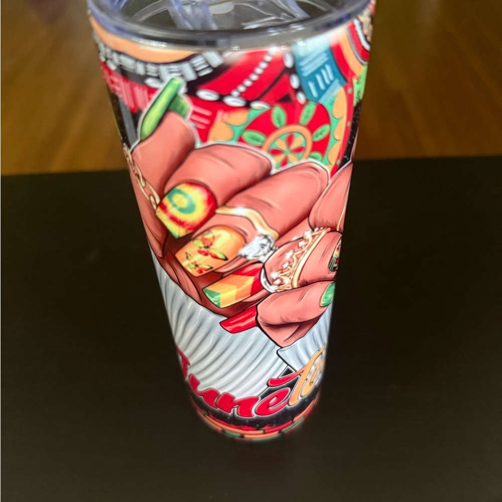 Colorful Tumbler with Nail Art Design